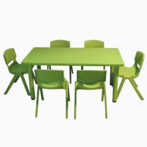 rectangular plastic table green