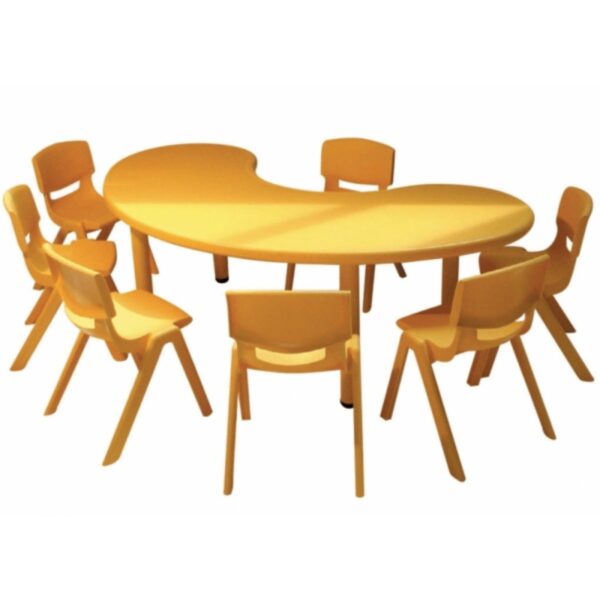 kidney shape plastic table for classrooms