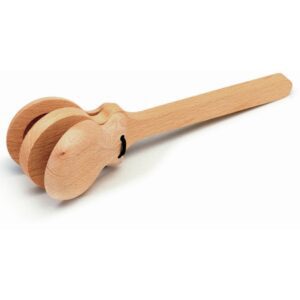 wooden castanet on handle musical instrument