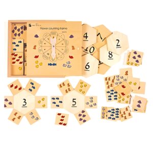 flower counting wooden set