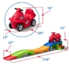 roller coaster toy with red car and dimensions