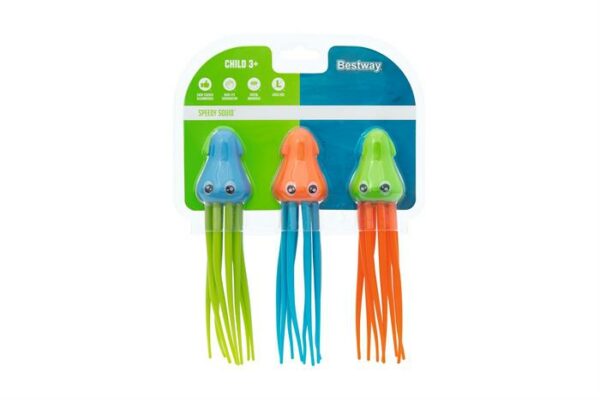 Speedy Squid Dive Toys in three colors package