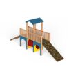 dog play center with ramps and tunnels angle view