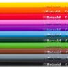 eleven thick color pencils close view