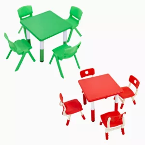 plastic square table red, green