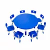 plastic round table blue