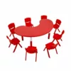 plastic moon-shaped table red