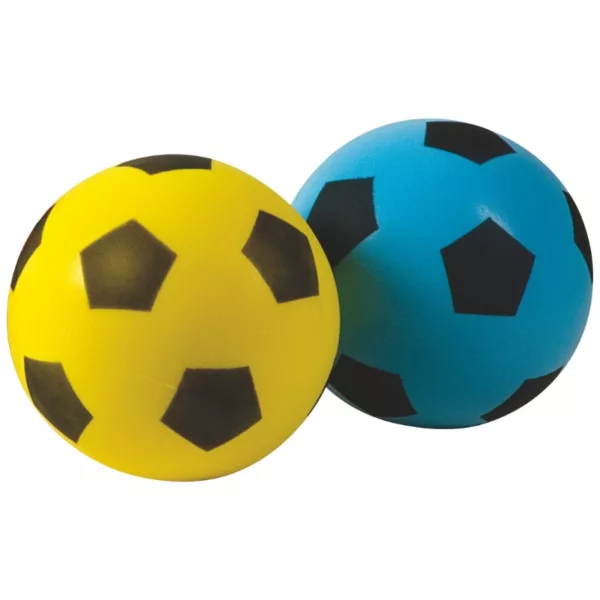 yellow and blue soft balls