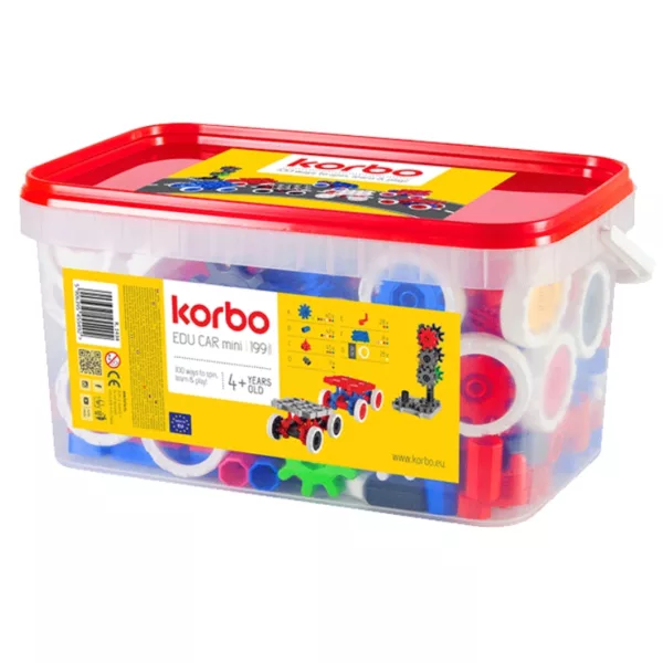 construction toy in a plastic transparent box