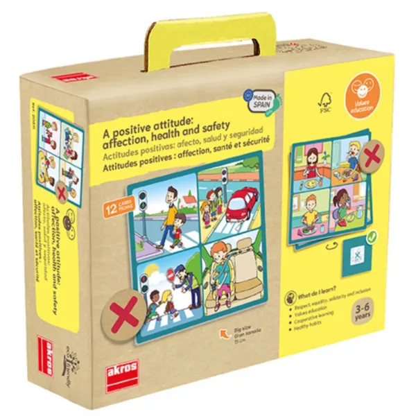 retail box of an educational game for schools side view