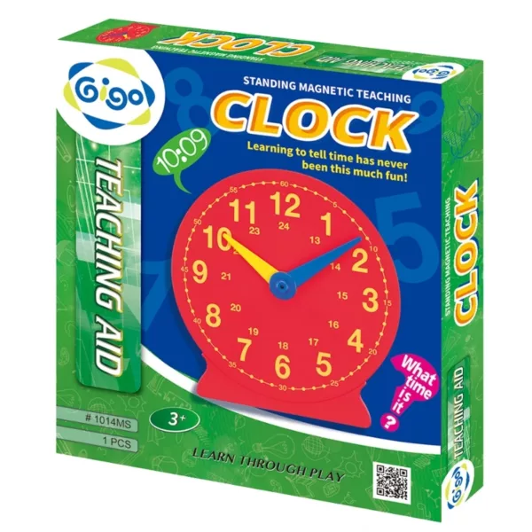 magnetic teaching clock retail package side view