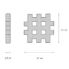 diagram of a waffle block with dimension