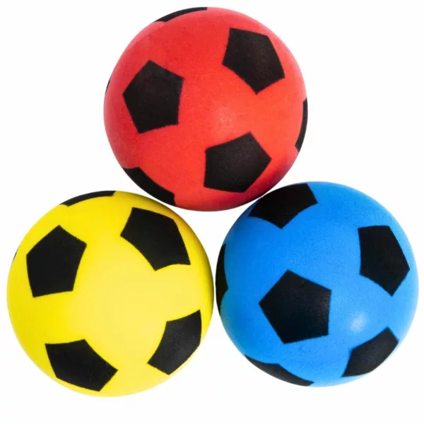 red, yellow and blue soft balls