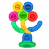 Tree-like figure with colorful interlocking building blocks.