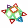 Colorful 3D structure made with magnetic tiles.